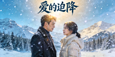 热门韩剧《爱的迫降》海报，男女主角在雪地中相遇